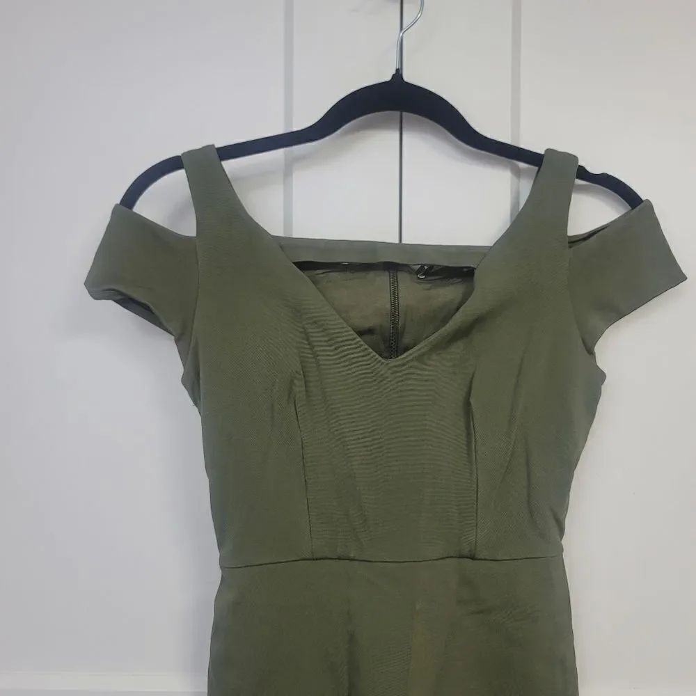 Bebe Bodycon Olive Green Dress, XSmall - Picture 8 of 8
